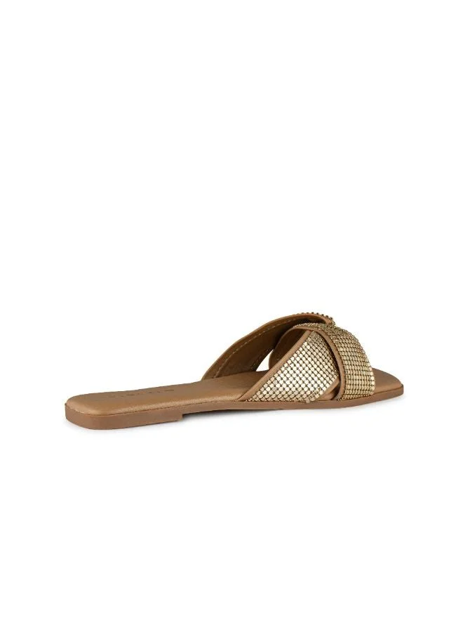 Multi Strap Flat Sandals Brown