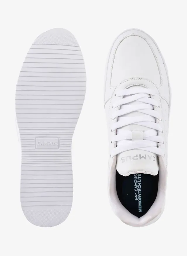 Men’s White Low Top Sneakers – Sleek Solid Color Shoes with Modern Minimalist Appeal – image 4