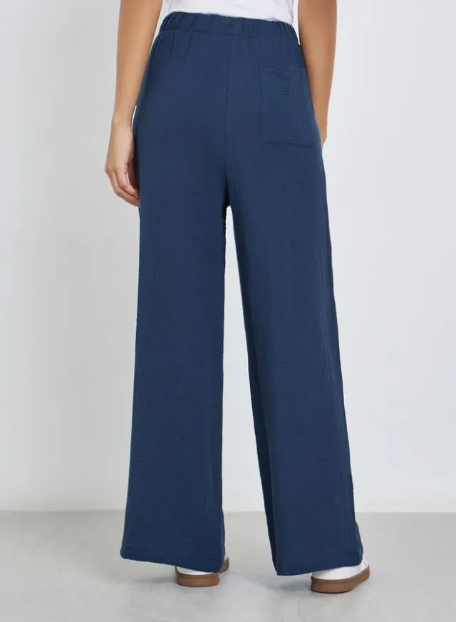 Double Gauze Wide Leg Pants Brown – image 4