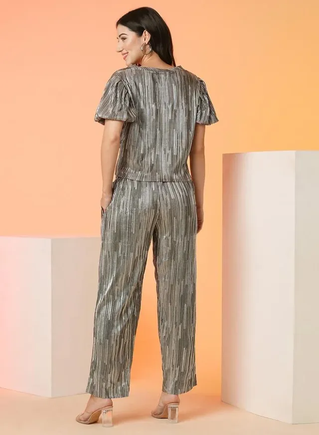 Globus Striped Twist Top & Trousers Co-ord Set – image 3