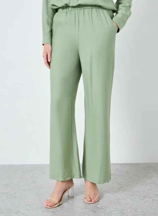 Women's Green Viscose High Neck Top and Pants Co-Ord Set – image 5