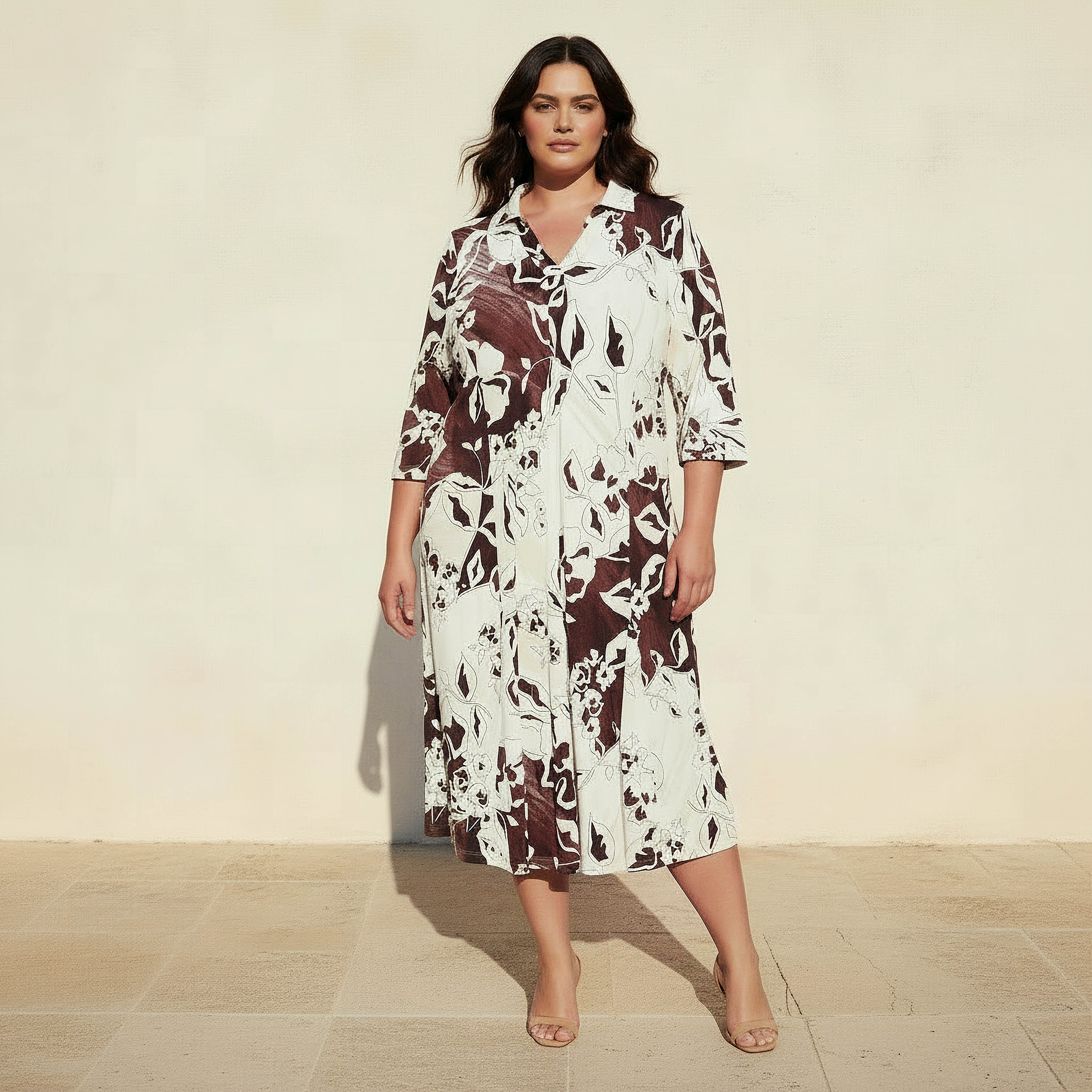 Ulla Popken Plus Size Printed A-line Dress Multicolour