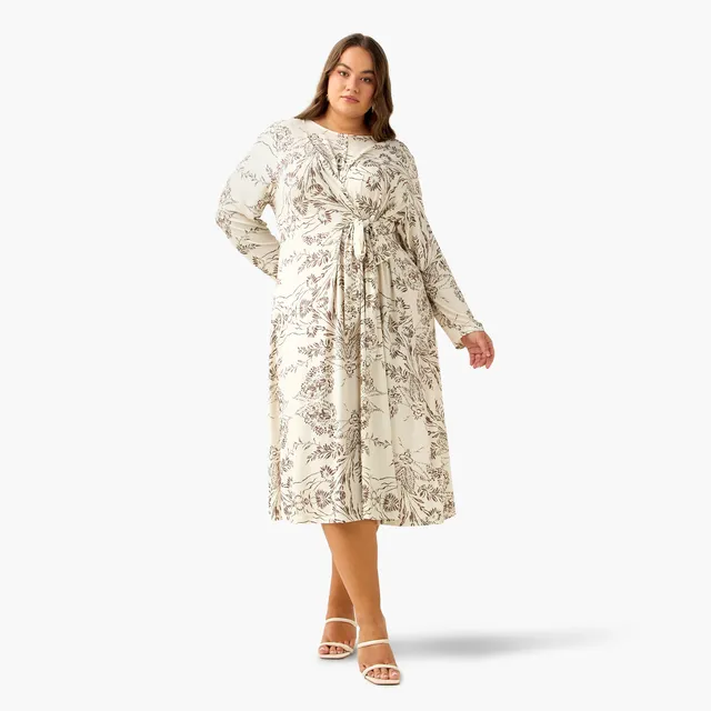 Ulla Popken Floral Knot A-Line Midi Dress – image 3