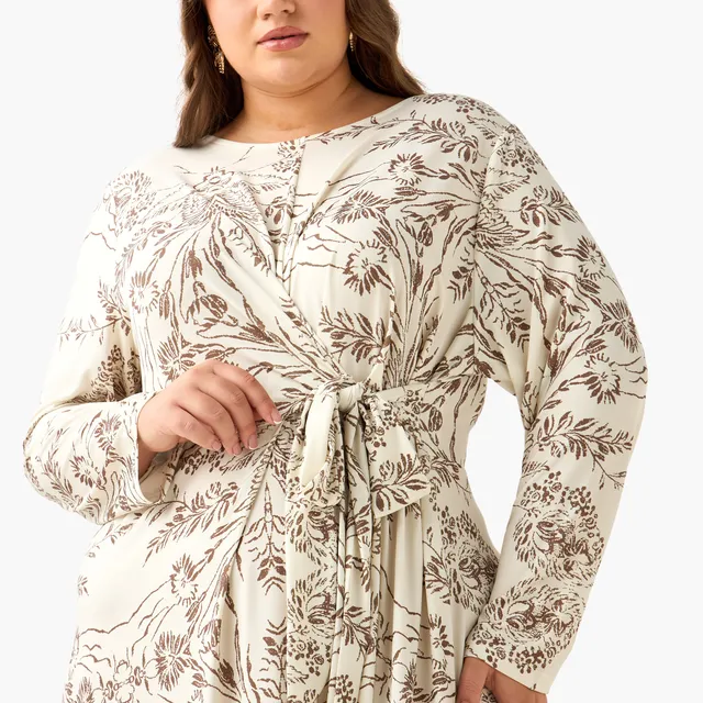 Ulla Popken Floral Knot A-Line Midi Dress – image 6