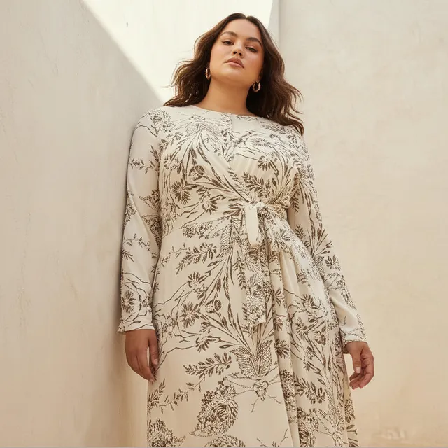 Ulla Popken Floral Knot A-Line Midi Dress – image 2