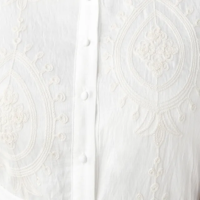 Ulla Popken Floral Embroidered Midi Shirt Dress – image 2