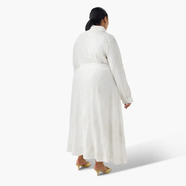 Ulla Popken Floral Embroidered Midi Shirt Dress – image 5