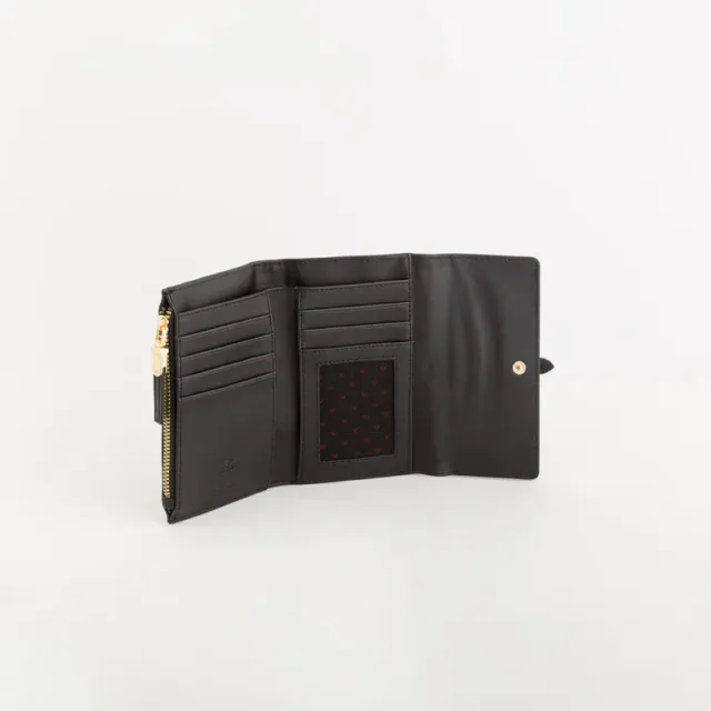 Medium Black PU Leather Women's Wallet with Clip Closure and Coin Pocket – image 2