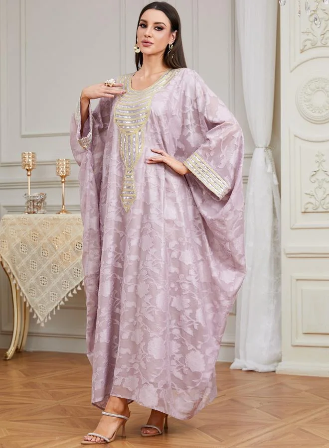 Women’s Sequin Embroidered Kaftan Lilac