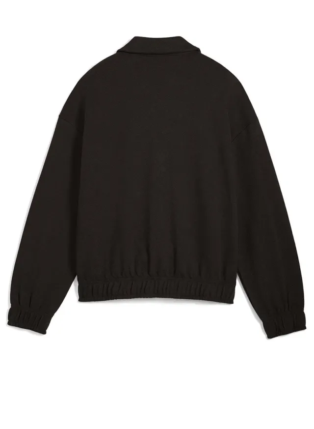 PUMA Women's Relaxed Fit Track Jacket - Pique, Recycled Cotton, Black – image 6