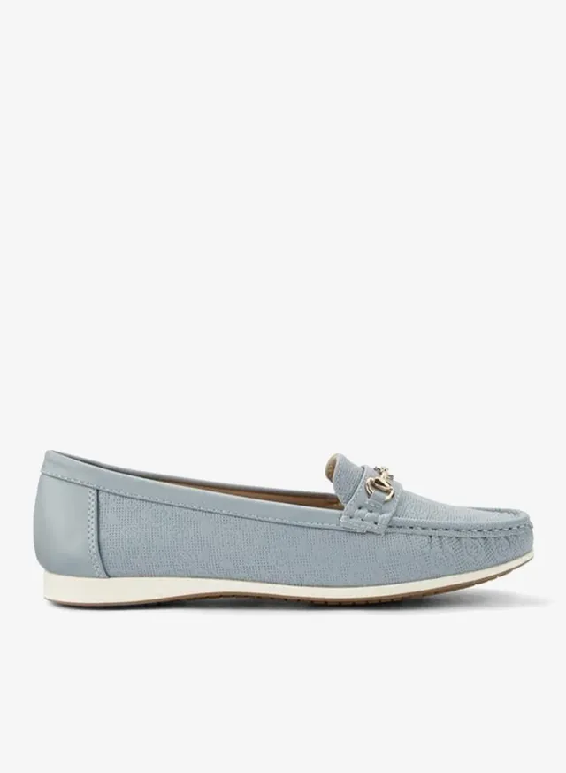 Flora Bella Floral Textured Loafers Blue
