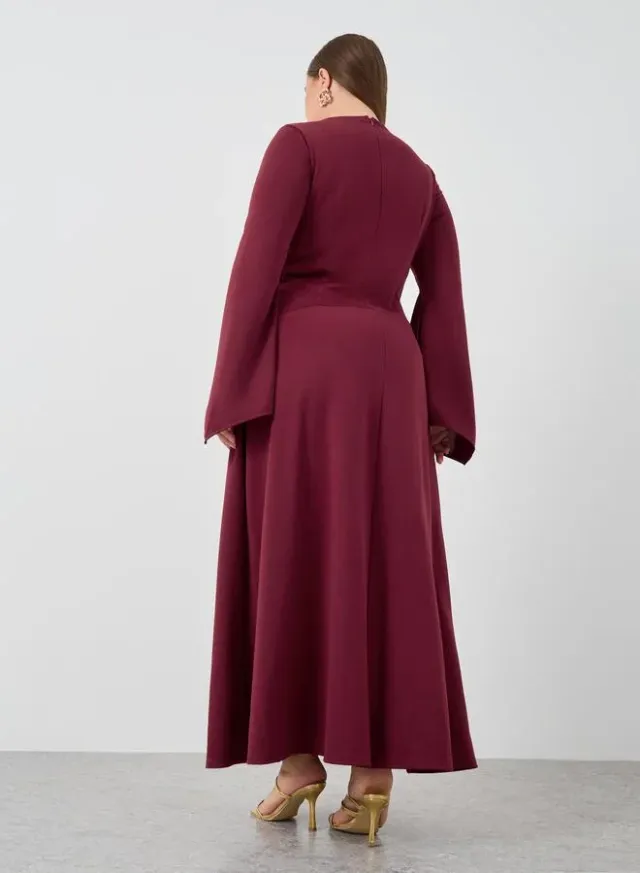 Plus Size Long Sleeve A-Line Maxi Dress – image 5