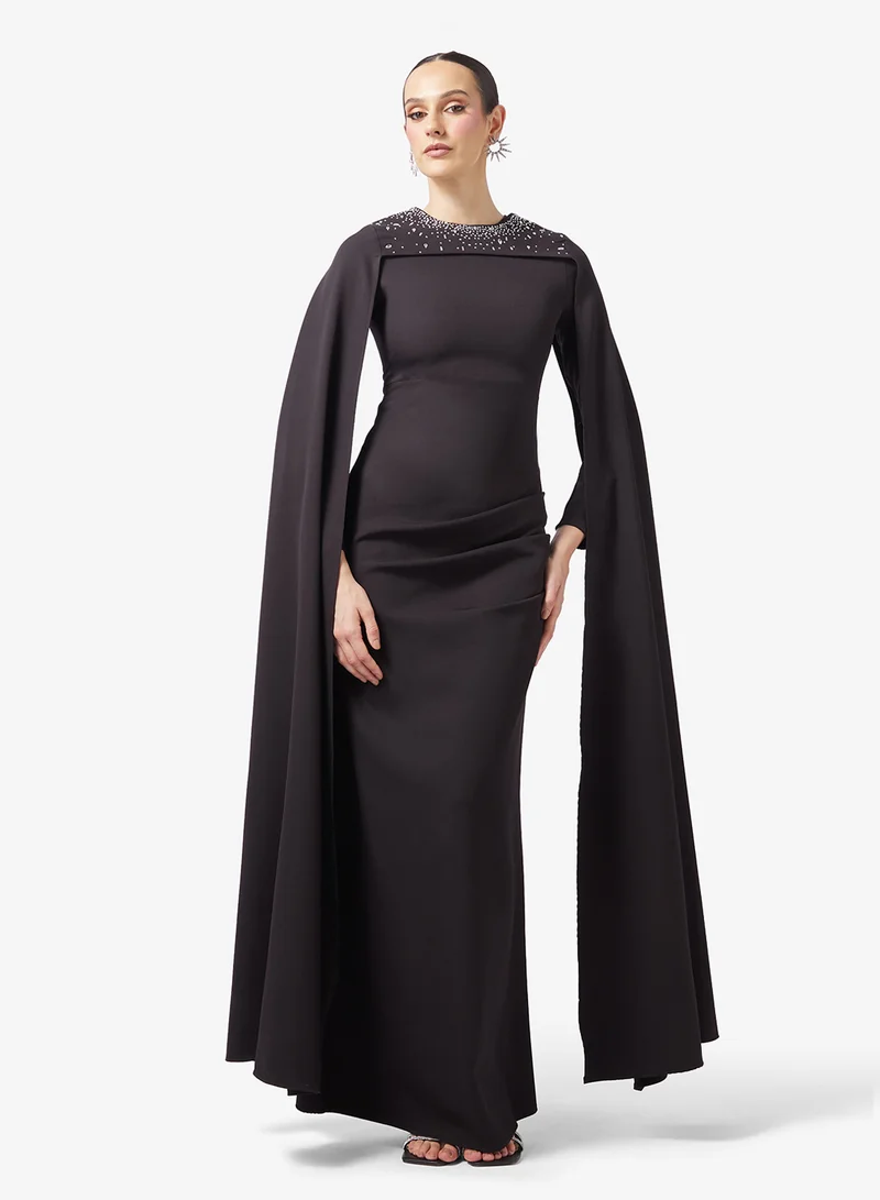 Embellished Statement Sleeve Dress