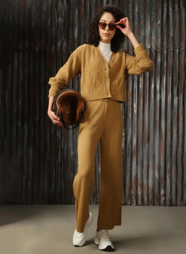 Women's Full Length Button Down Co-Ords Beige – image 6