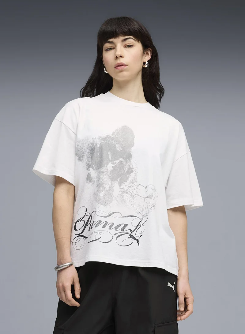 Streetglam Boxy Graphic Tee White