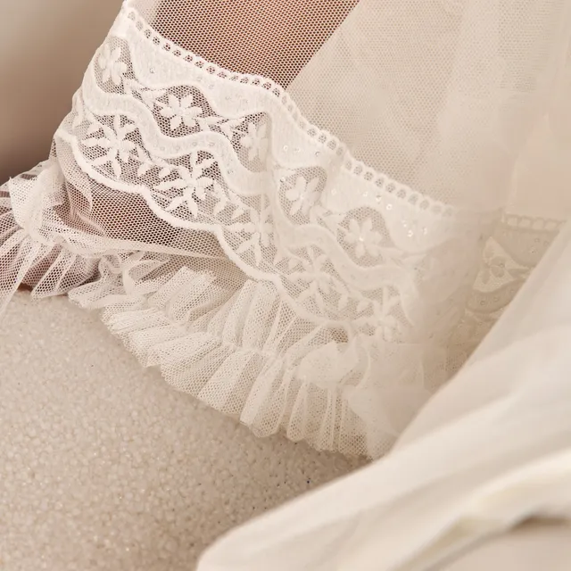 Lace Trim Bridal Nightgown & Robe Set – image 4