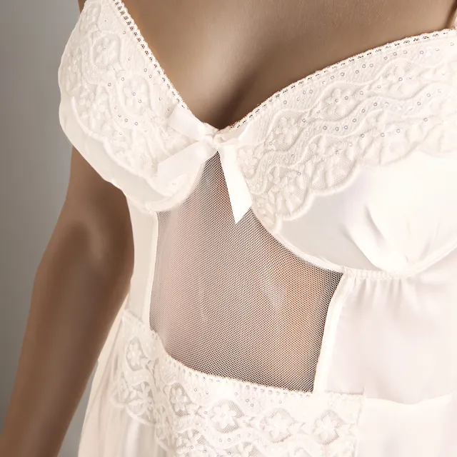 Lace Trim Bridal Nightgown & Robe Set – image 5