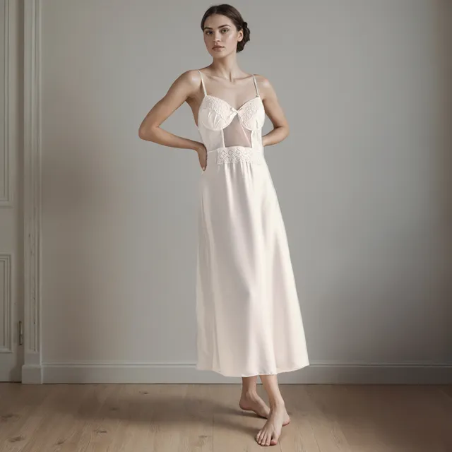 Lace Trim Bridal Nightgown & Robe Set – image 6