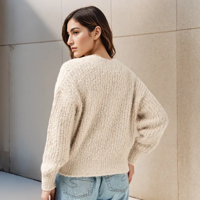 Textured V-Neck Sweater – image 3