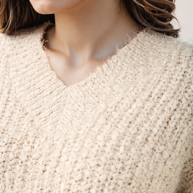 Textured V-Neck Sweater – image 5