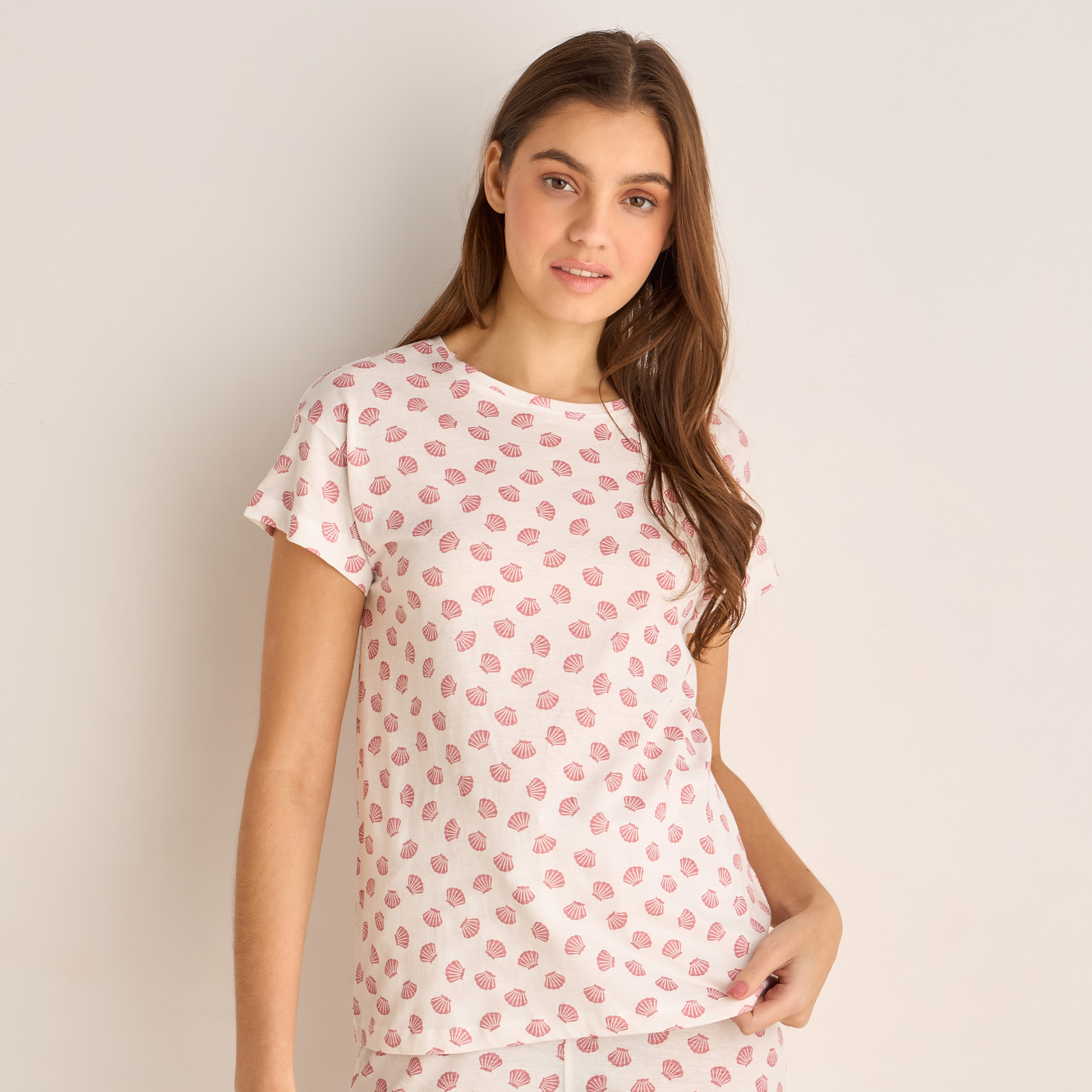 Pyjama Top & Trousers Set Cream