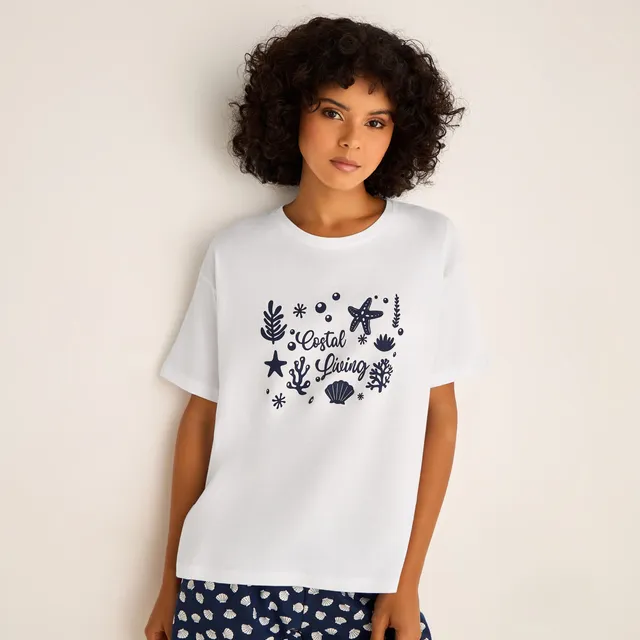 Pyjama Set Shell Print T-shirt & Shorts – image 2