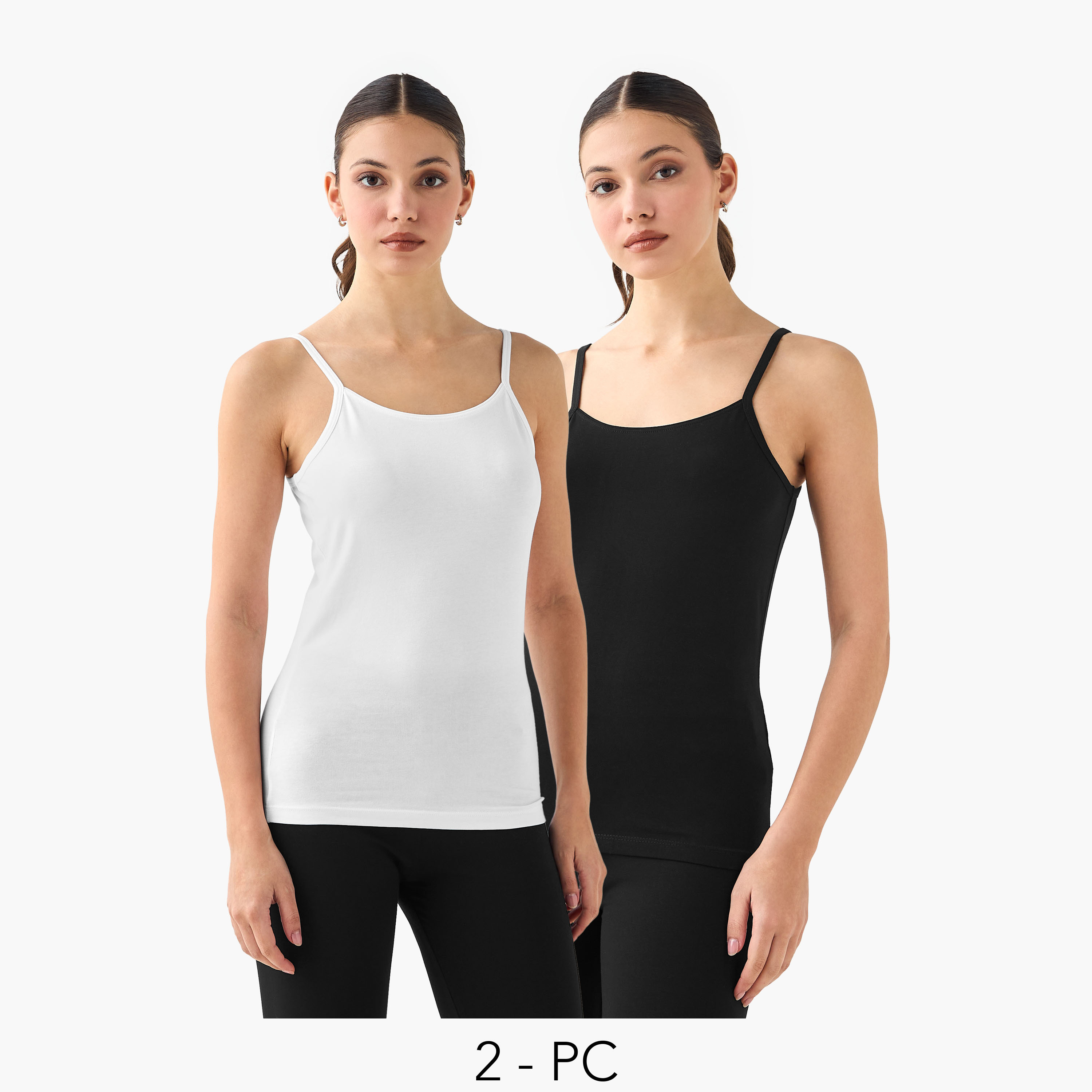 2-Pack Spaghetti Strap Tank Tops Multicolour