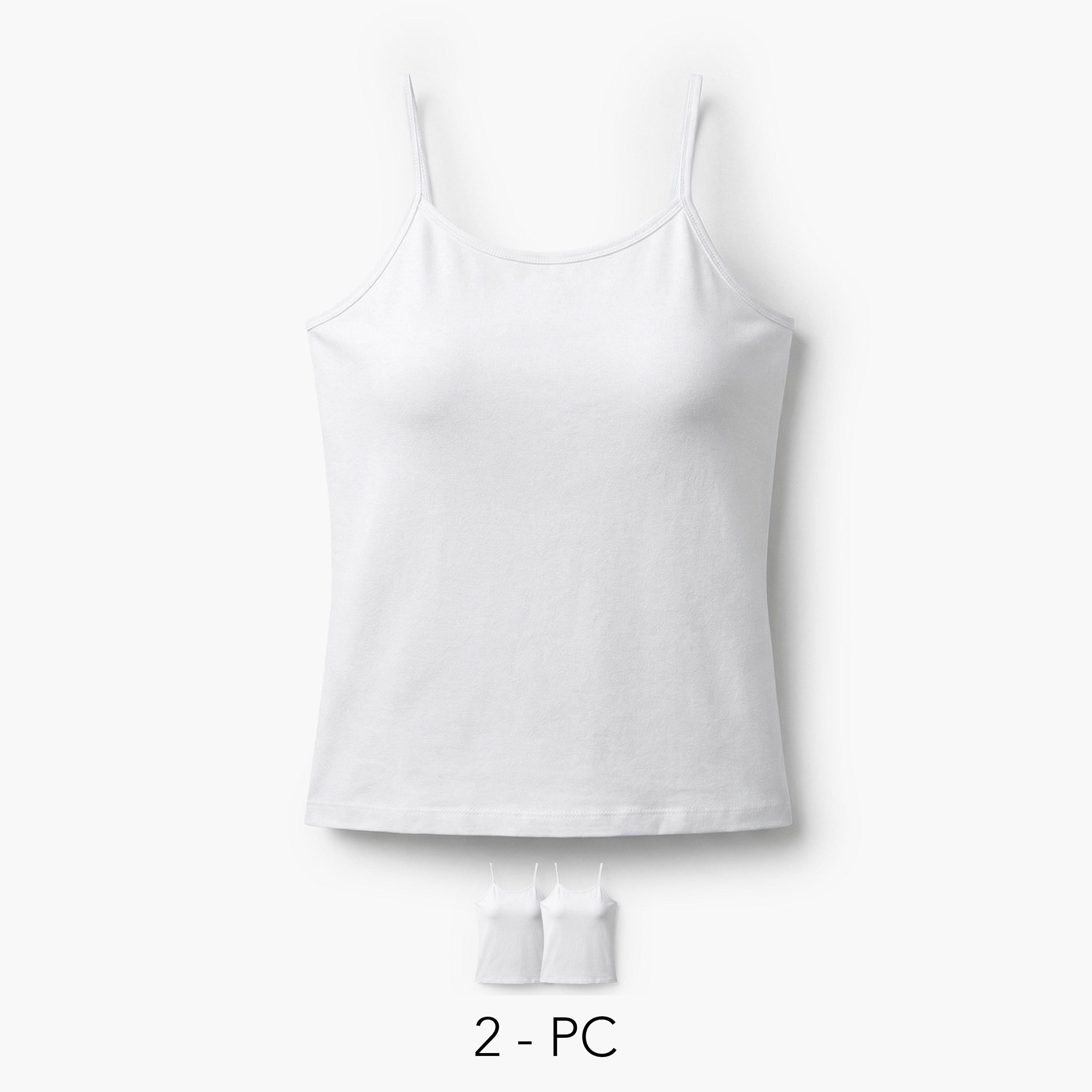 2-Pack Spaghetti Strap Tank Tops White