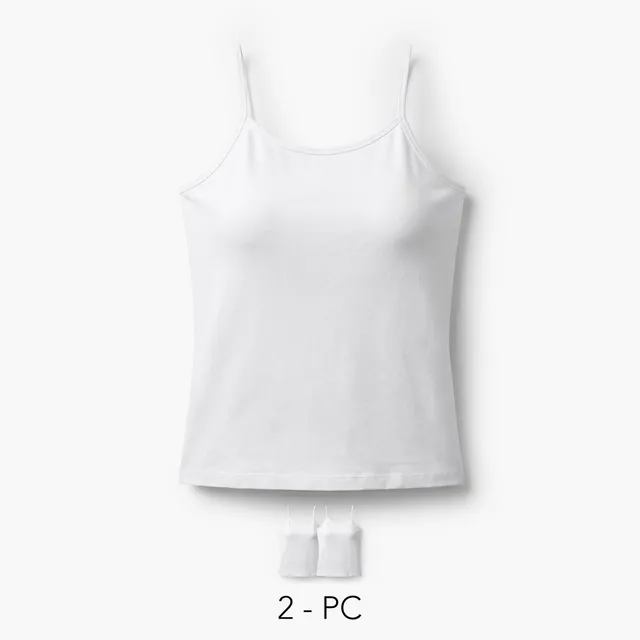 2-Pack Spaghetti Strap Tank Tops White