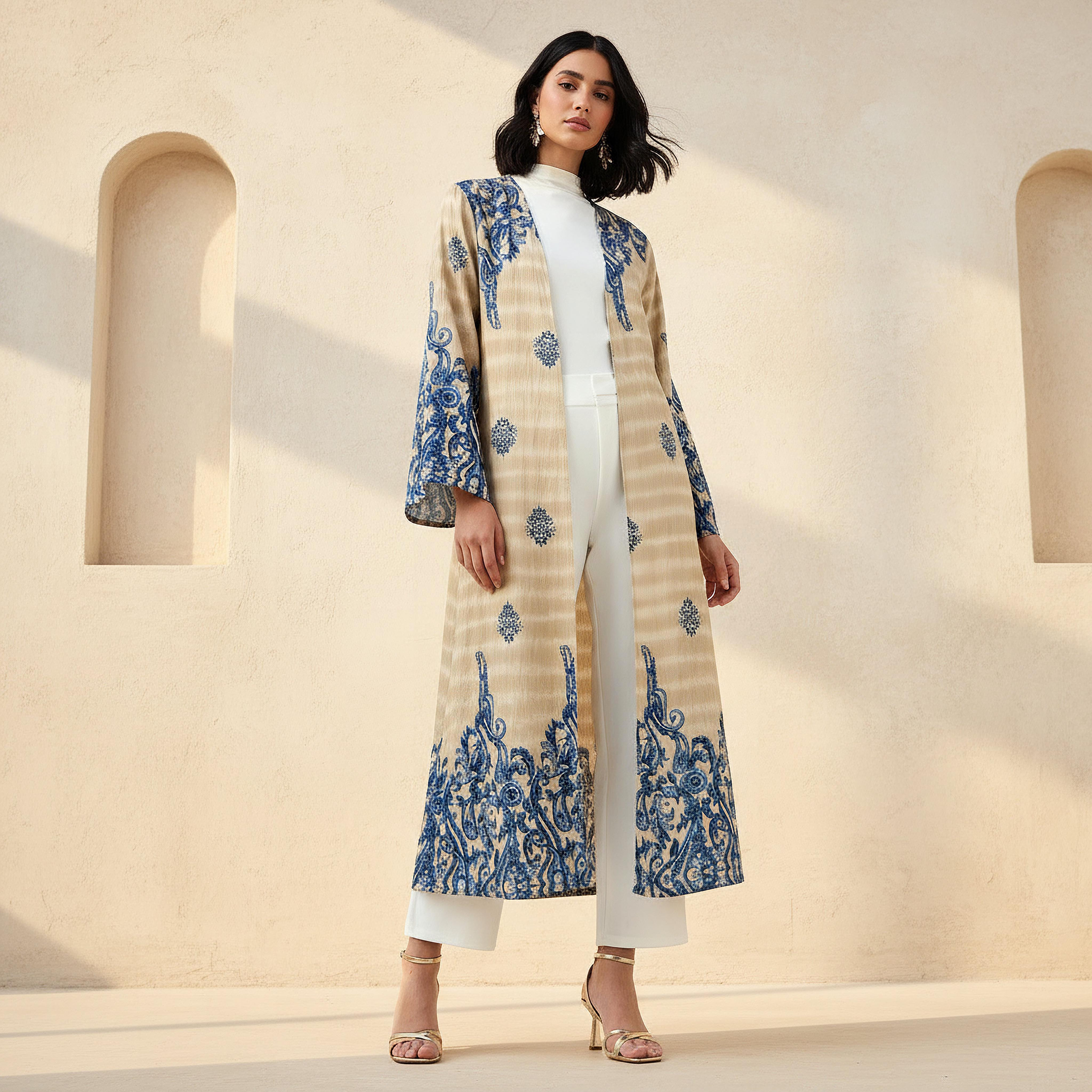 Viscose Kimono Abaya Shrug Blue
