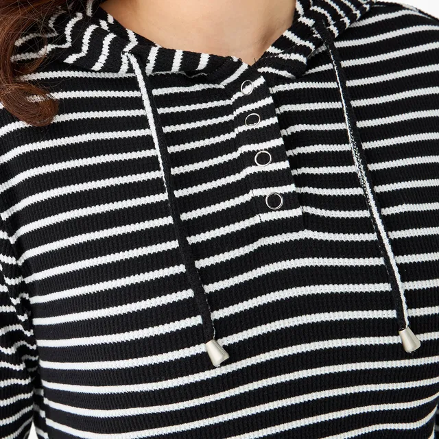 Women's Striped Regular Fit Hoodie – image 5