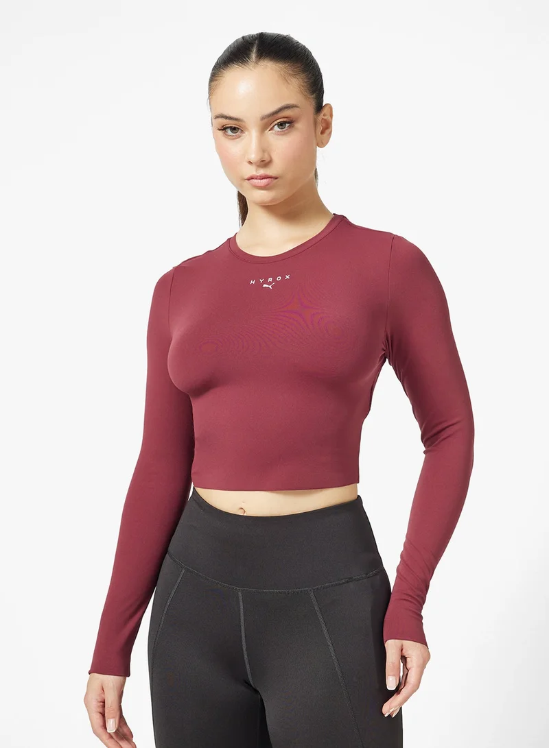 Hyrox Shapeluxe Cropped T-Shirt Burgundy
