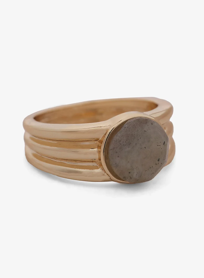 Chunky Jewel Embellished Ring Gold