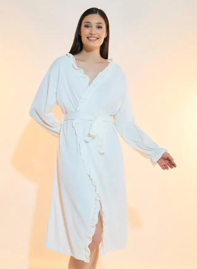 Ruffled Belted Robe – image 2