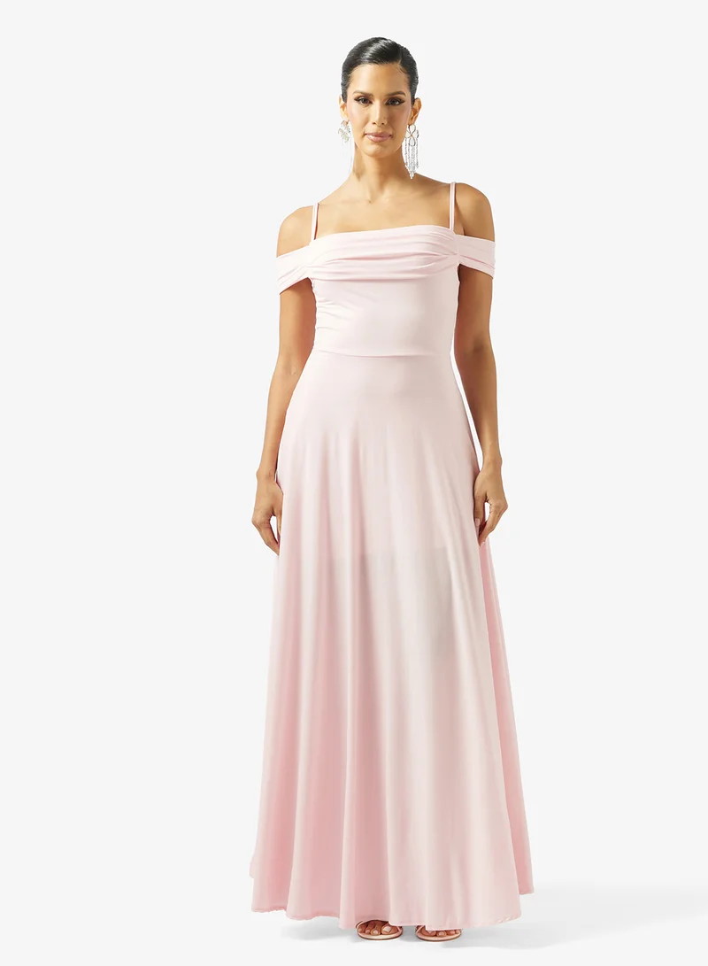 Off-Shoulder Slit Dress