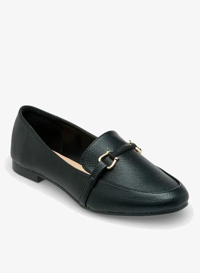 Women's Textured Loafers Black