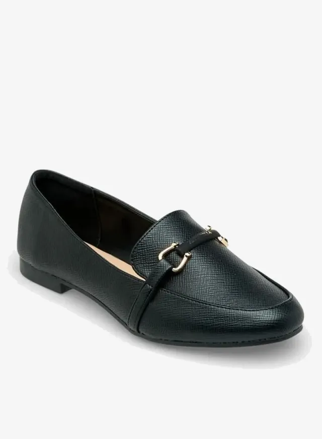 Women's Textured Loafers Black