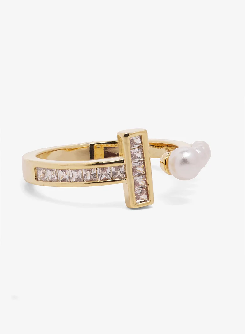 Gold Rhinestone Ring Gold