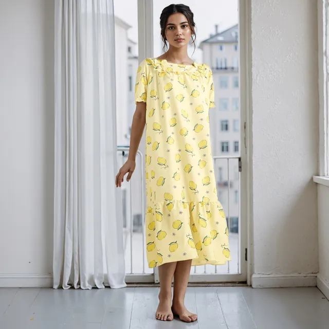 Printed Square Neck Nightdress – image 2