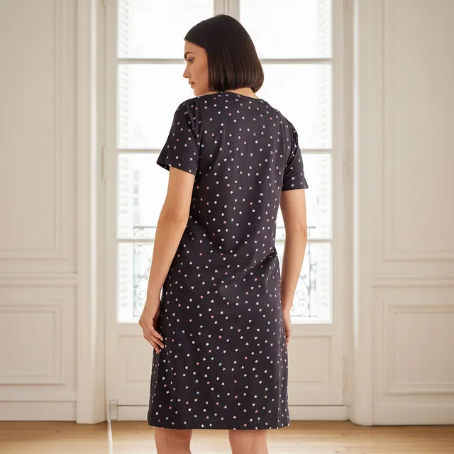Star Print Short Sleeve Cotton Sleepshirt – image 3