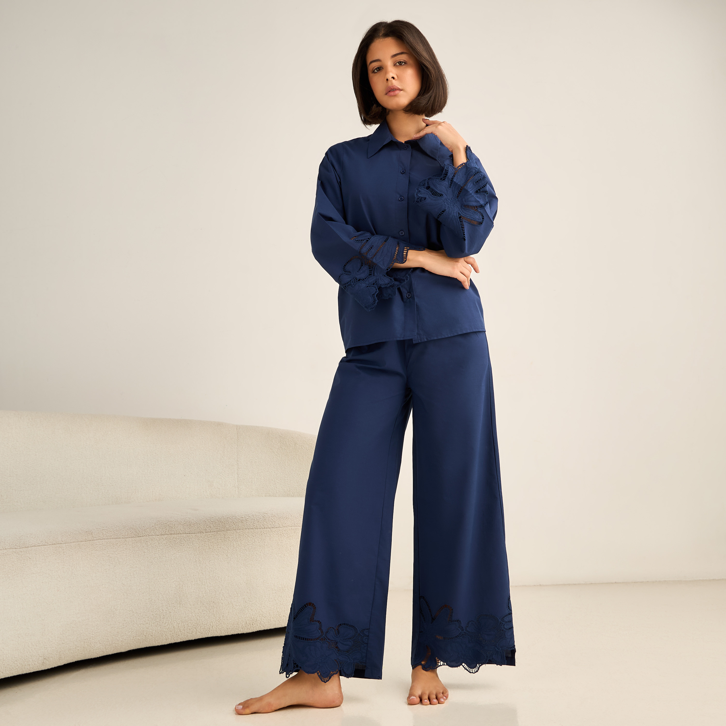 Button-Down Pyjama Set Blue