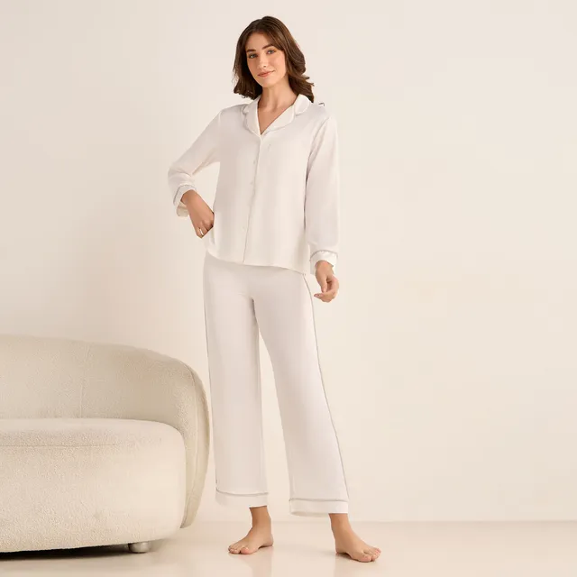 Satin Button-Down Pyjama Set