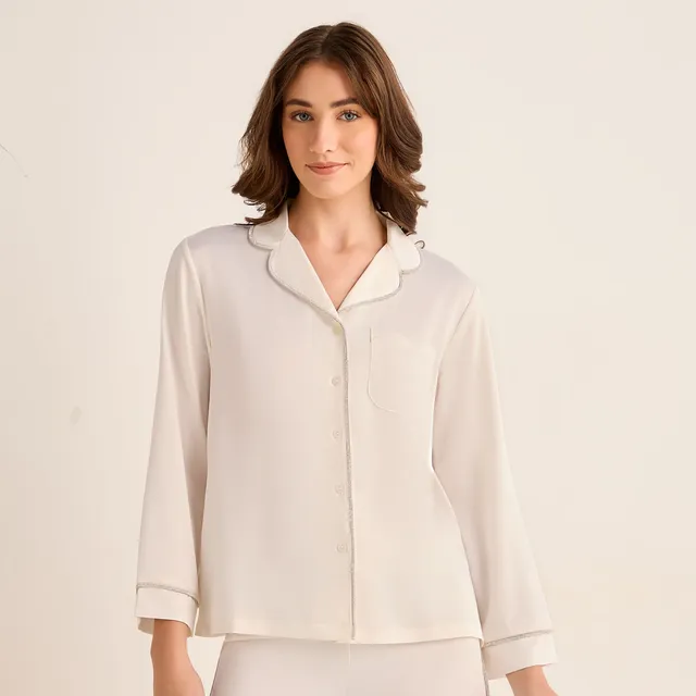 Satin Button-Down Pyjama Set – image 2