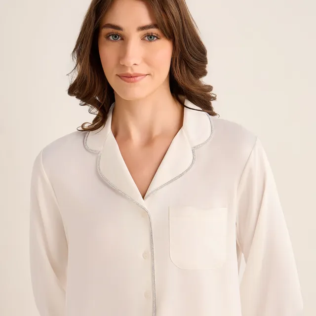 Satin Button-Down Pyjama Set – image 5