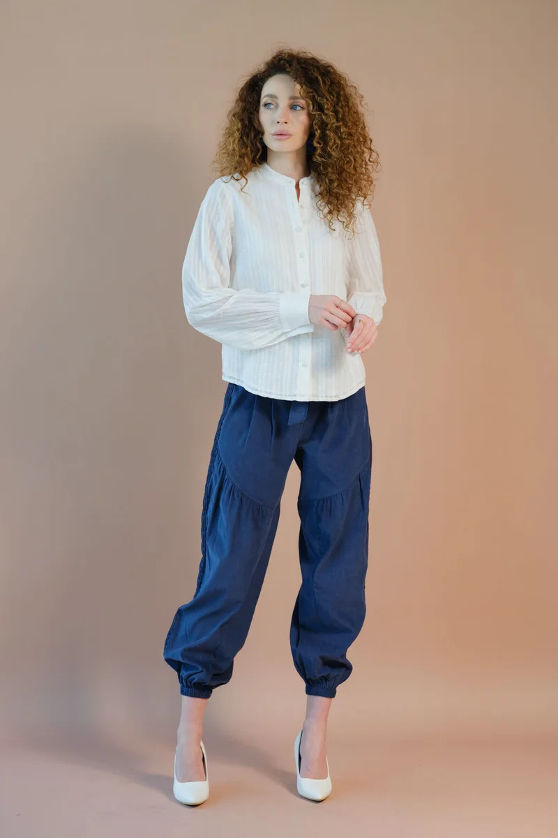 High-Waisted Cotton Balloon Pants