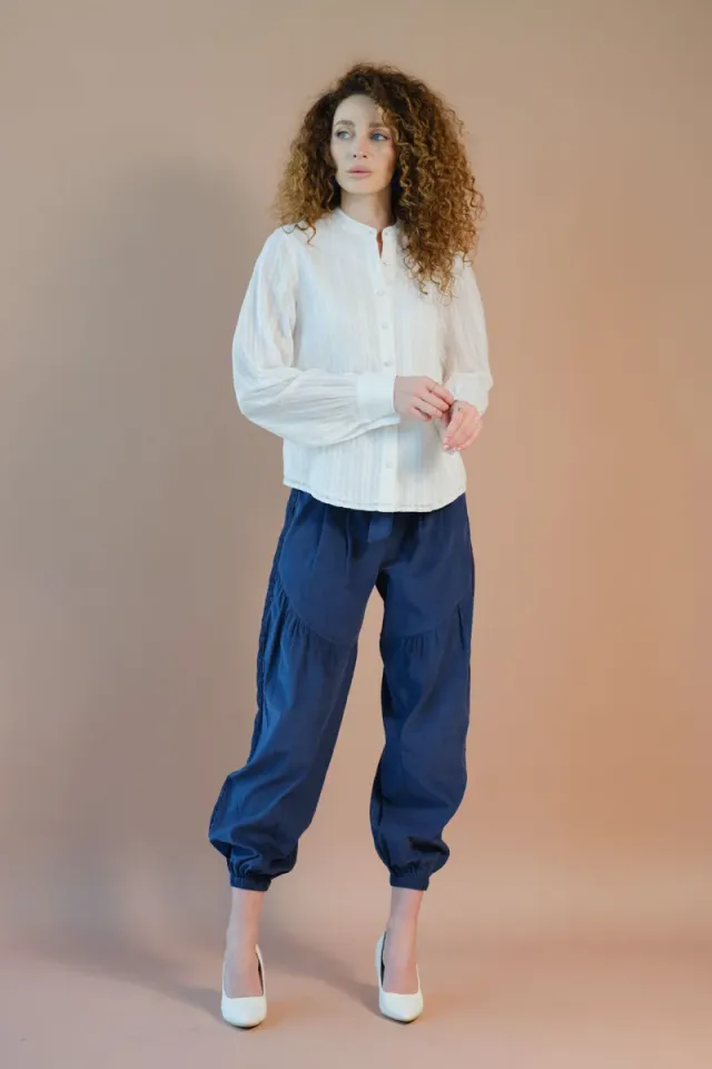 High-Waisted Cotton Balloon Pants