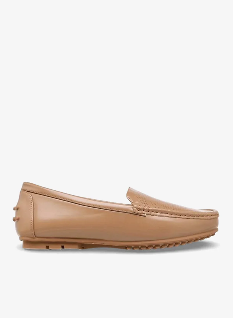 Flora Bella Women's Perforated Loafers Beige