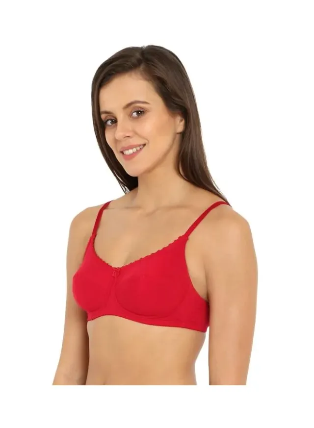 1615 Women's Cotton Full Coverage Wire-free Bra - Red – image 4