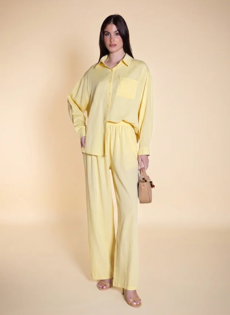 Lightweight Comfort Shirt Set Yellow