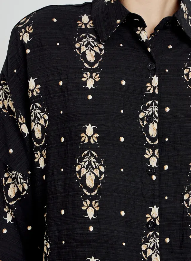 Printed Shirt & Pants Co-Ord Set - Black – image 4